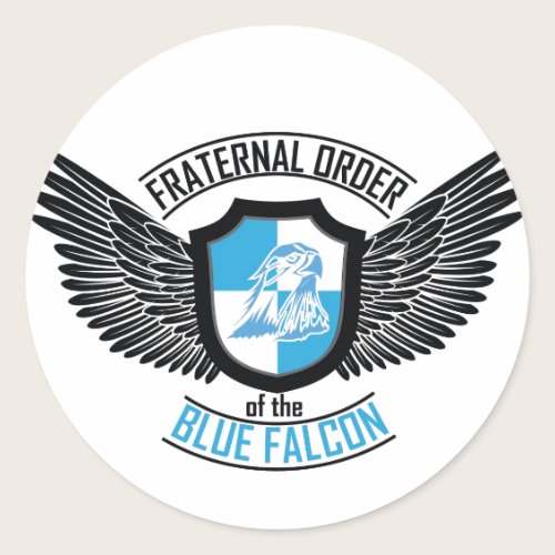 Fraternal Order of The Blue Falcon, Blue Falcon Classic Round Sticker Fraternal Order of The Blue Falcon, Blue Falcon Classic Round Sticker
