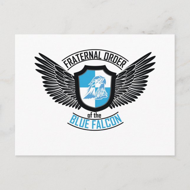 Fraternal Order of The Blue Falcon, Blue Falcon Postcard (Front)