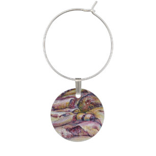 Fraternizing with Fresh Fish Wine Charm