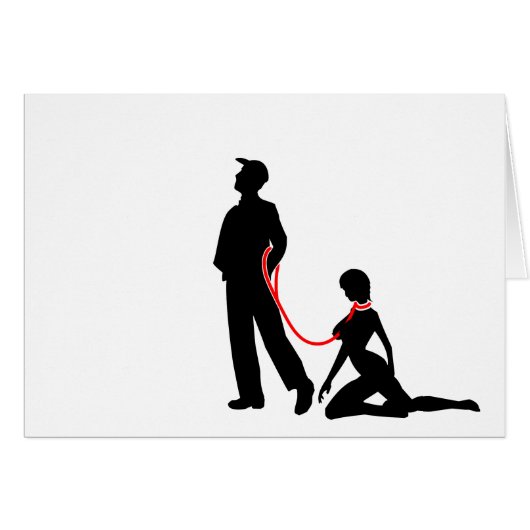 Frau ein der Leine - Böse Männer Cards (Front Horizontal)
