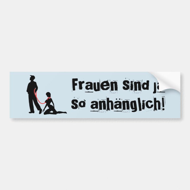 Frau ein der Leine Bumper Sticker (Front)