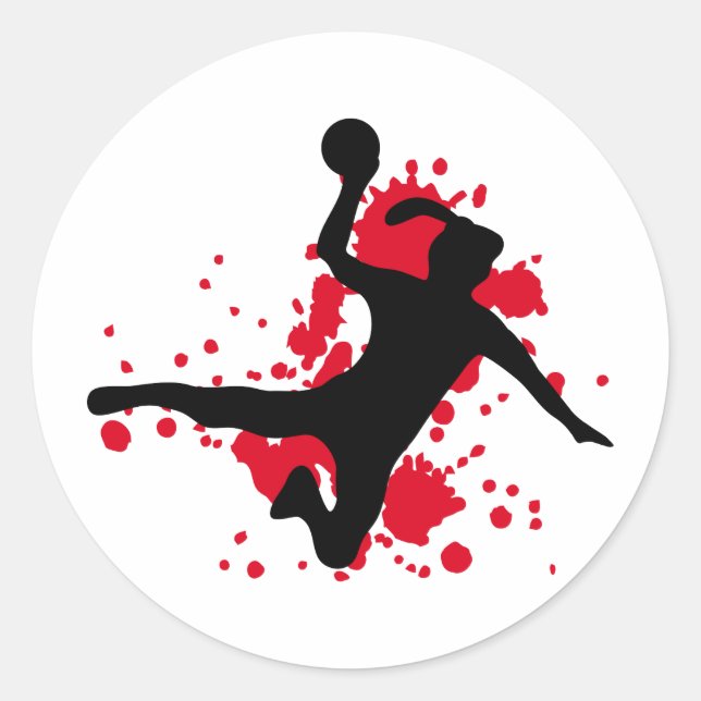 Frauenhandball handball sign classic round sticker (Front)