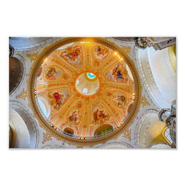 Frauenkirche Dome Ceiling, Dresden, Germany Photo Print (Front)