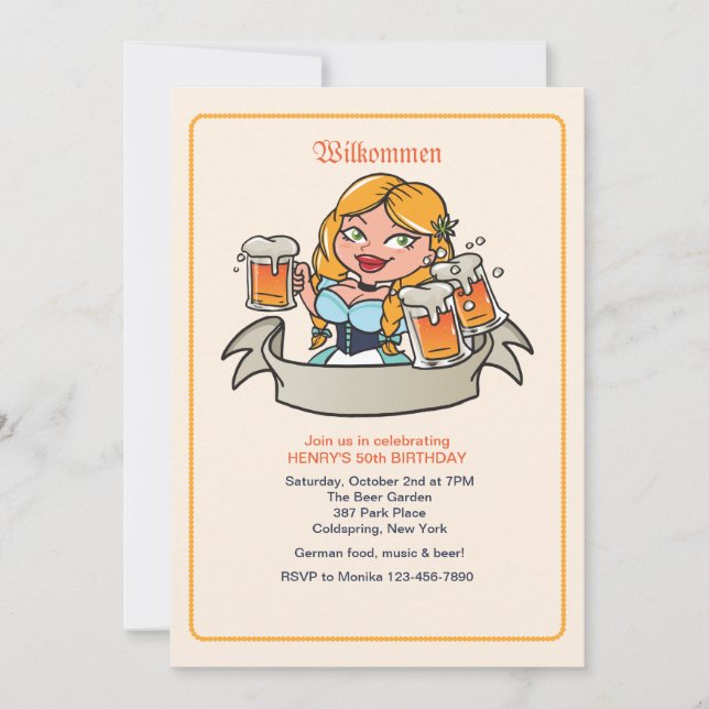 Fräulein Beer Garden Invitation (Front)