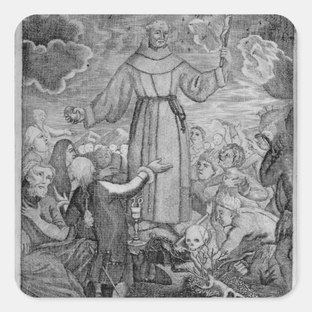 Fray Junipero Serra Square Sticker (Front)