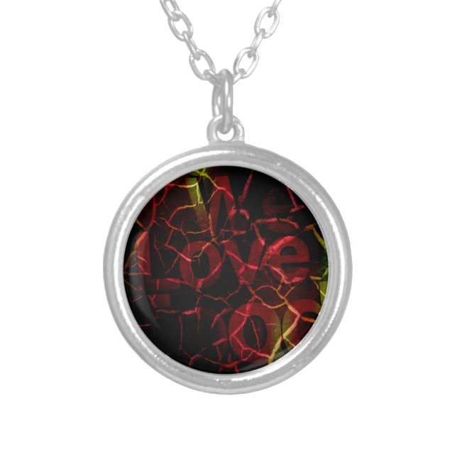 Frayed Edges, Strong Heart: Unbreakable Love  Silver Plated Necklace (Front)