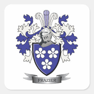 Frazier Family Crest Coat of Arms Square Sticker