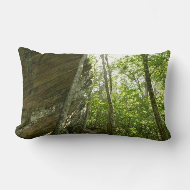Frazier Rock Wall in Shenandoah National Park Lumbar Pillow (Front)