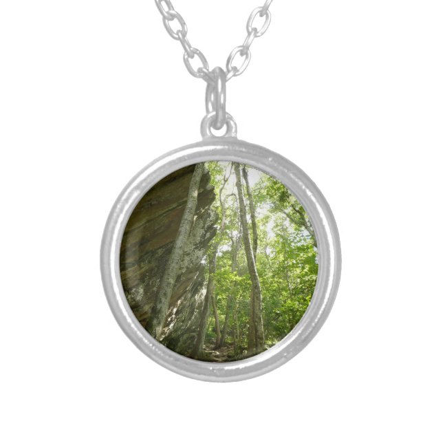 Frazier Rock Wall in Shenandoah National Park Silver Plated Necklace (Front)