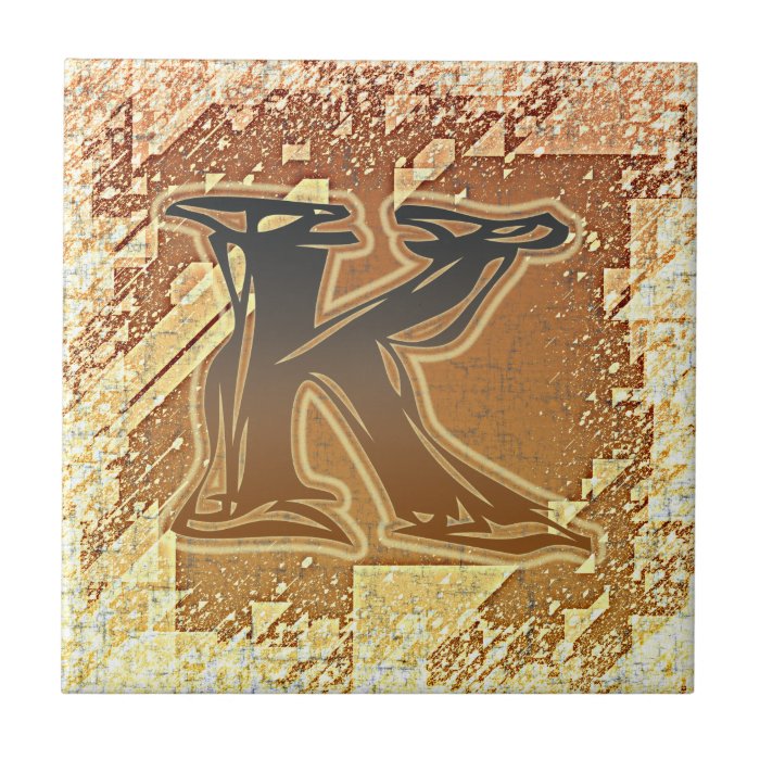 FRAZZLE MONOGRAM K CERAMIC TILE