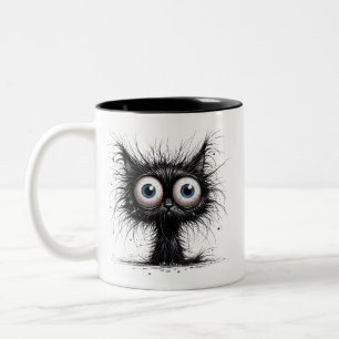 Frazzled Cat Two-Tone Coffee Mug
