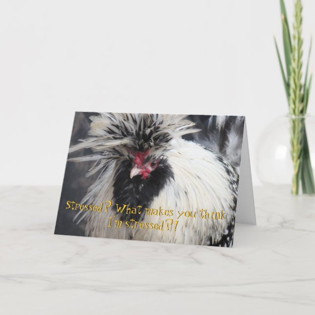 Frazzled Chicken Greeting Card (Front)