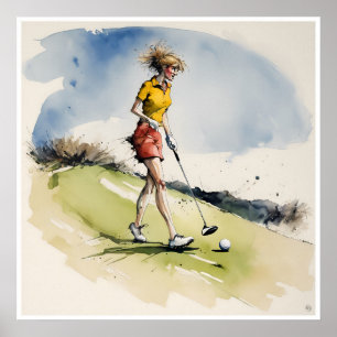 Frazzled Golfer - Golf Art Print