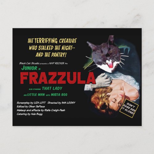 Frazzula A Monster Cat Postcard