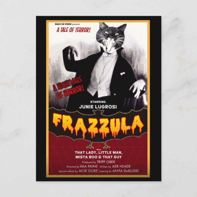 Frazzula! A Monster Cat Postcard (Front)