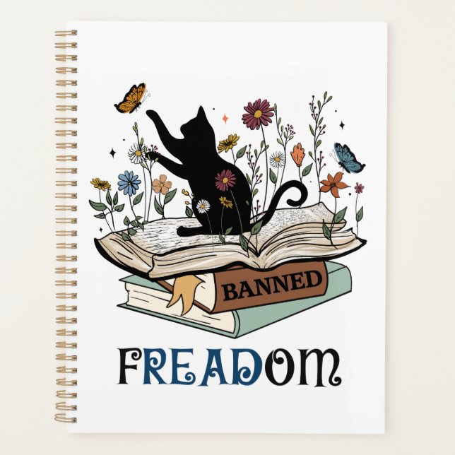 FREADOM - Cats & Books - I Read Banned Books  Planner (Front)