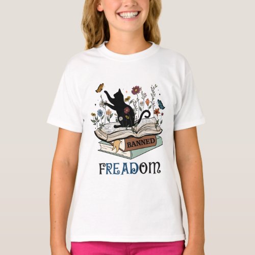 FREADOM _ Cats  Books _ I Read Banned Books  T_Shirt