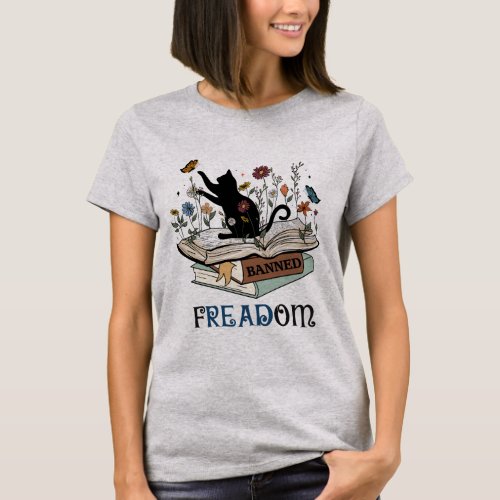 FREADOM _ Cats  Books _ I Read Banned Books  T_Shirt