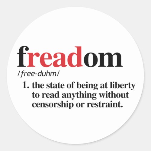 freadom definition classic round sticker