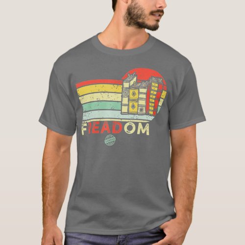 Freadom I Read Banned Books Vintage Funny Bookworm T_Shirt