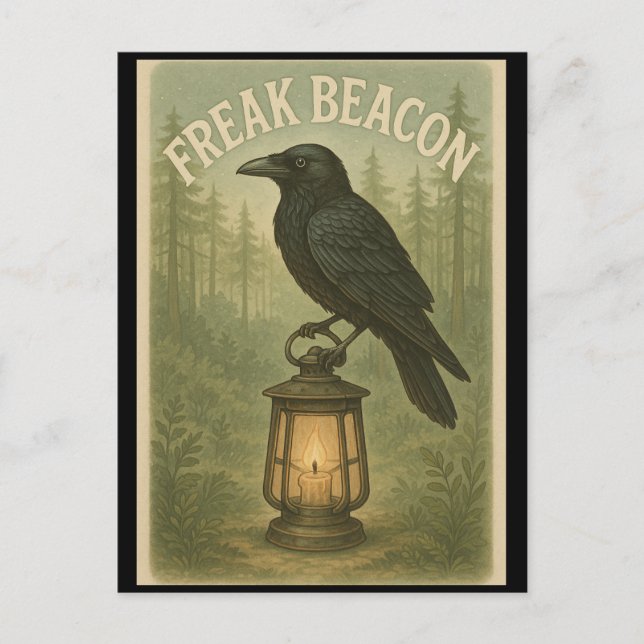 Freak Beacon Raven Postcard (Front)