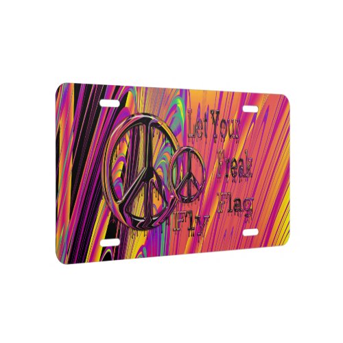 Freak Flag Psychedelic Hippy Couture License Plate