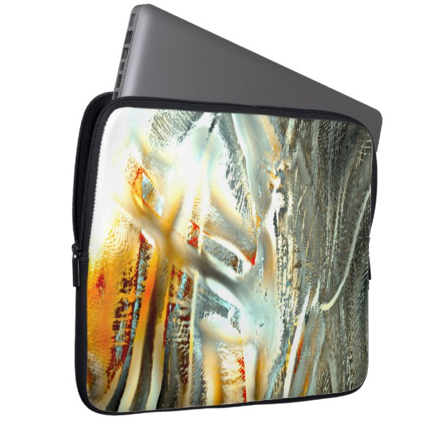 Freak gray texture burning parts to digital cutout laptop sleeve (Front Right)