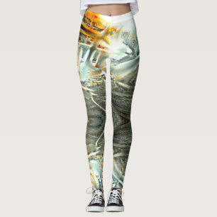 Freak gray texture burning parts to digital cutout leggings