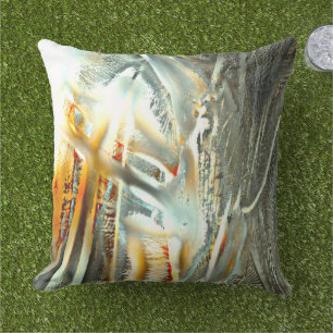 Freak gray texture burning parts to digital cutout outdoor pillow