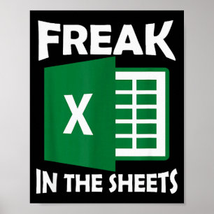 Freak In The Sheets, Accountant Funny Spreadsheet Poster