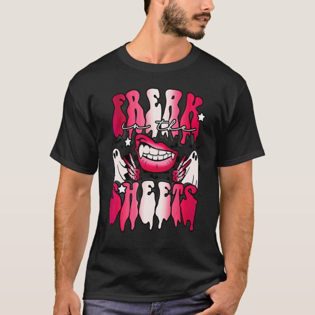 Freak In The Sheets  Halloween Ghost 1 T-Shirt (Front)
