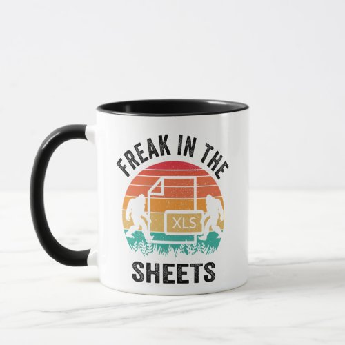 FREAK IN THE SHEETS SASQUATCH RETRO SUNSET MUG