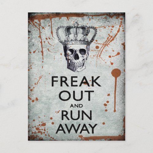 Freak Out and Run Away Halloween Postcard