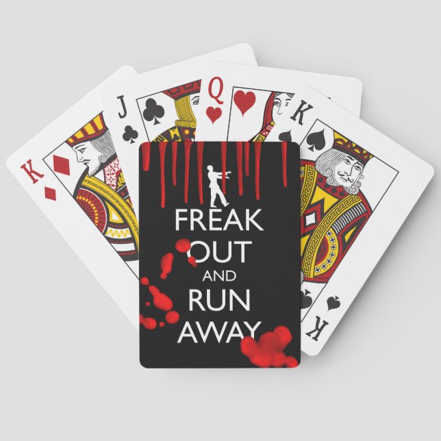 FREAK OUT AND RUN AWAY zombies Poker Cards (Back)
