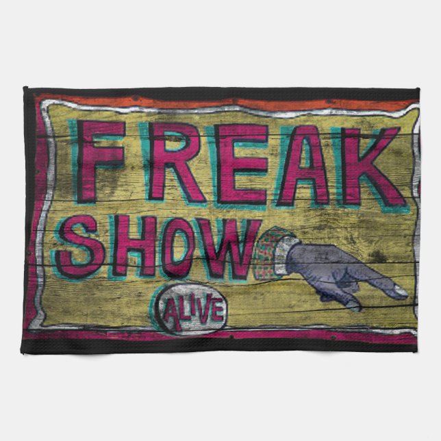 Freak Show Vintage Banner Kitchen Towel (Horizontal)