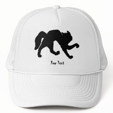 Freaked out black cat trucker hat
