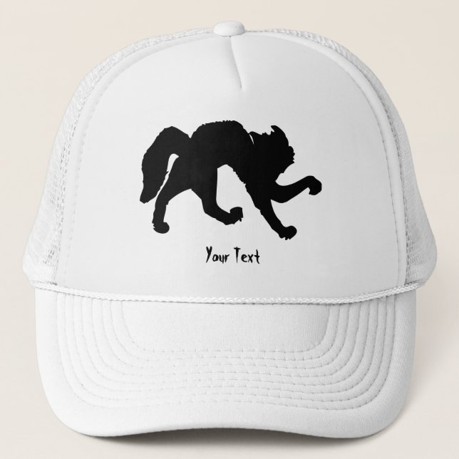 Freaked out black cat trucker hat (Front)