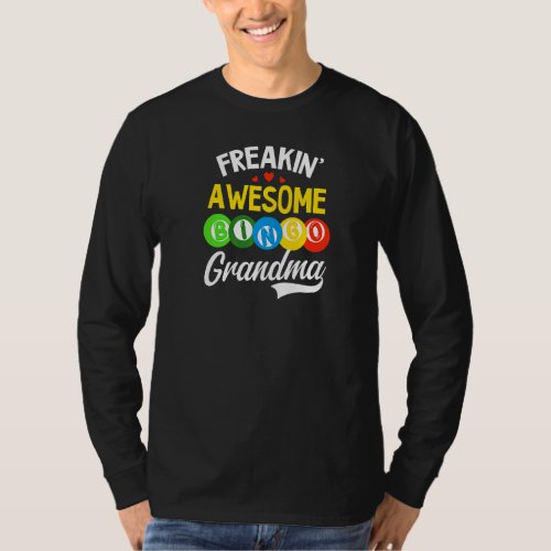Freakin Awesome Bingo Grandma Bingo Queen T_Shirt