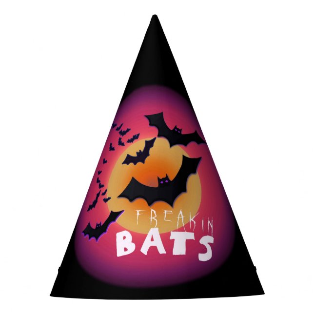 Freakin Bats Halloween ID223 Party Hat (Front)
