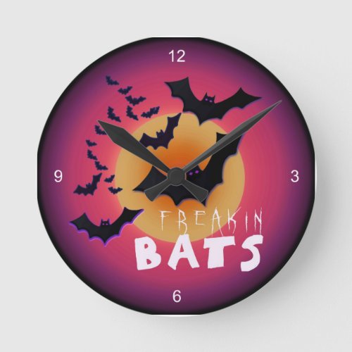 Freakin Bats Halloween ID223 Round Clock