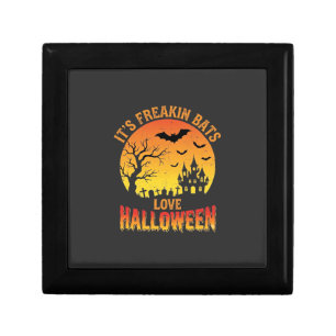 Freakin Bats Love Halloween Haunted Castle Design_ Gift Box