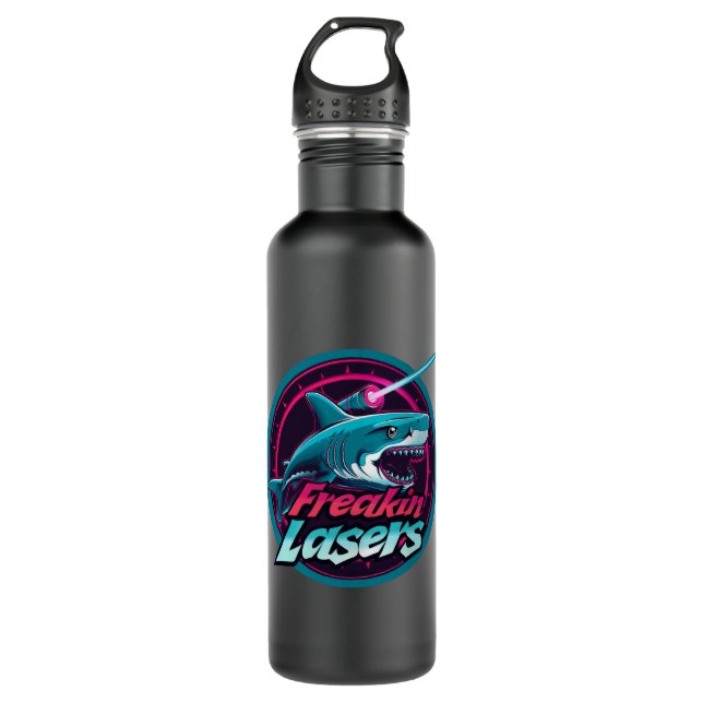 Freakin Lasers Stainless Steel Water Bottle (Front)