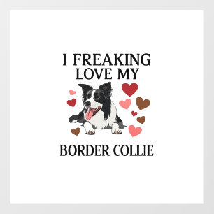 Freaking Love Border Collie Dog Hearts_1 Floor Decals