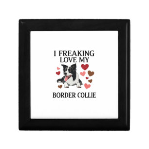 Freaking Love Border Collie Dog Hearts_1 Gift Box