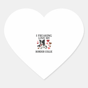 Freaking Love Border Collie Dog Hearts_1 Heart Sticker