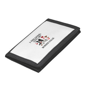 Freaking Love Border Collie Dog Hearts_1 Tri-fold Wallet