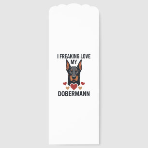 Freaking Love Dobermann Dog Red Hearts_1 Bookmarks