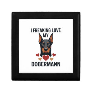 Freaking Love Dobermann Dog Red Hearts_1 Gift Box