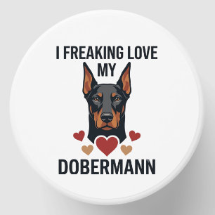 Freaking Love Dobermann Dog Red Hearts_1 Mini Candle Favors