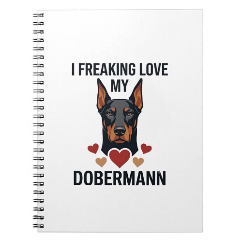 Freaking Love Dobermann Dog Red Hearts_1 Notebook
